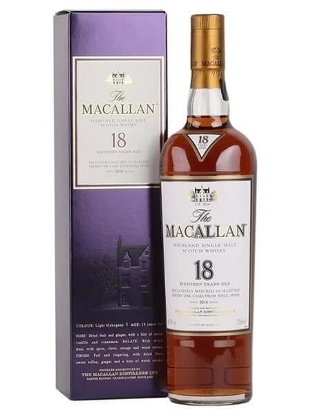Rượu Macallan 18 năm Sherry Oak - Mẫu Cũ