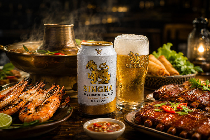 Bia Singha ăn với gì ngon