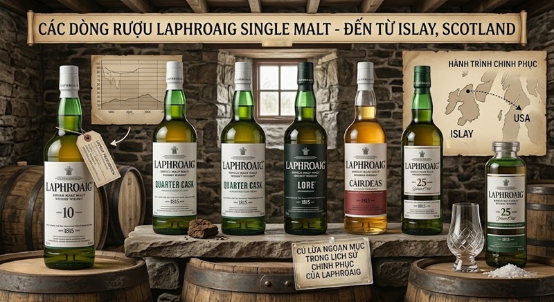 Cú lừa ngoạn mục của Laphroaig thời kỳ Lệnh cấm rượu Mỹ 3 các dòng rượu laphroaig single malt
