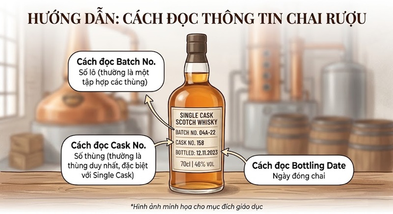 cách đọc Bottling Date, Batch và Cask number