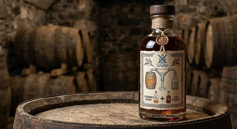định nghĩa cask strength là gì trên nhãn chai rượu whisky nguyên bản
