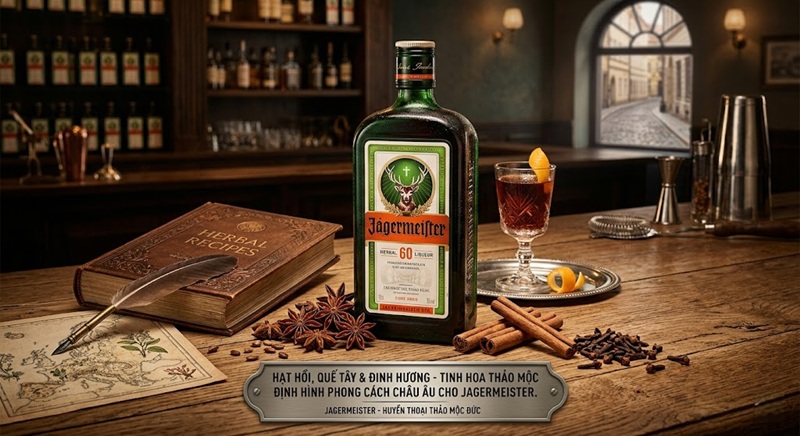 hạt hồi quế tây và đinh hương định hình phong cách châu âu cho jagermeister
