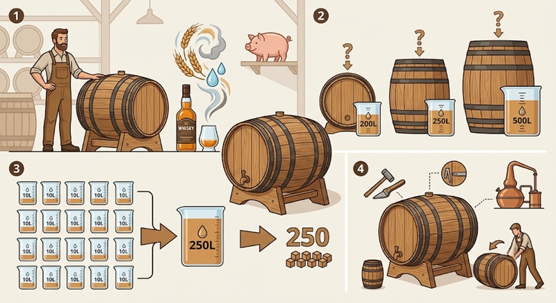 hogshead là gì và kích thước thùng ủ hogshead 250 lít