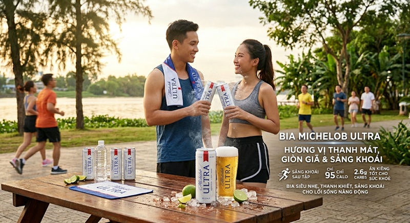 hương vị thanh mát, giòn giã và sảng khoái của bia michelob ultra