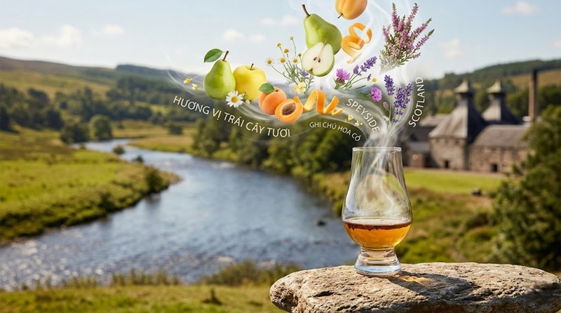 huong vi trai cay tuoi va hoa co trong ruou whisky vung speyside