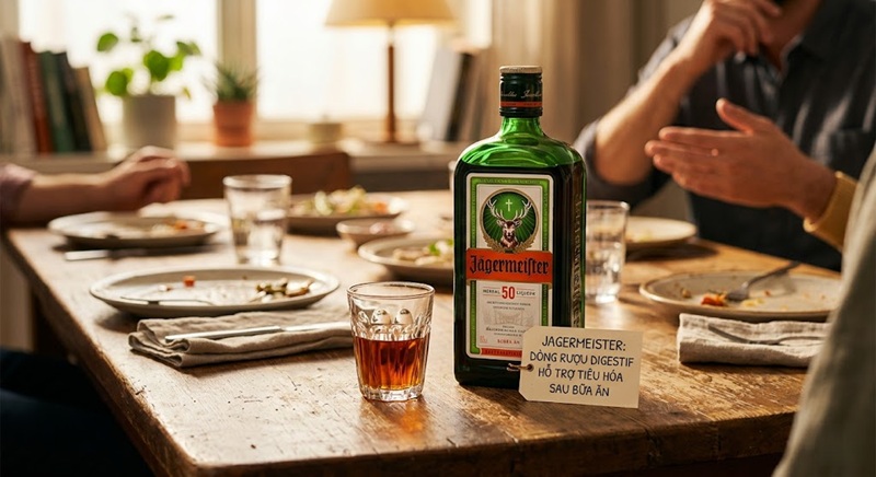 Jagermeister được phân loại là dòng rượu digestif giúp hỗ trợ tiêu hóa sau bữa ăn