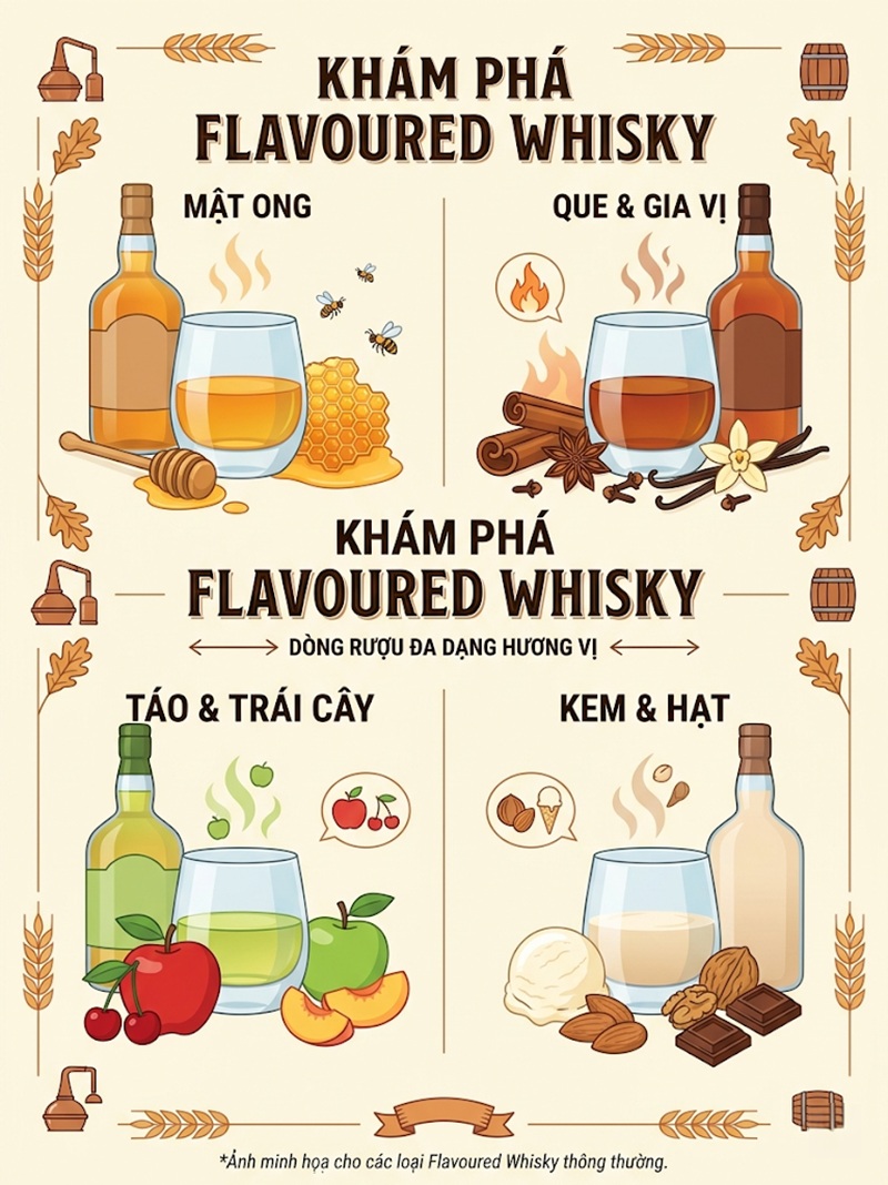 khám phá dòng rượu Flavoured whisky