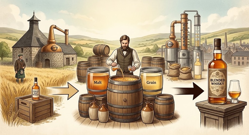 lịch sử bắt đầu của blended whisky