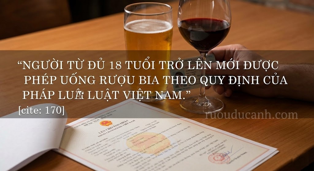 người từ đủ 18 tuổi trở lên mới được phép uống rượu bia theo quy định của pháp luật việt nam