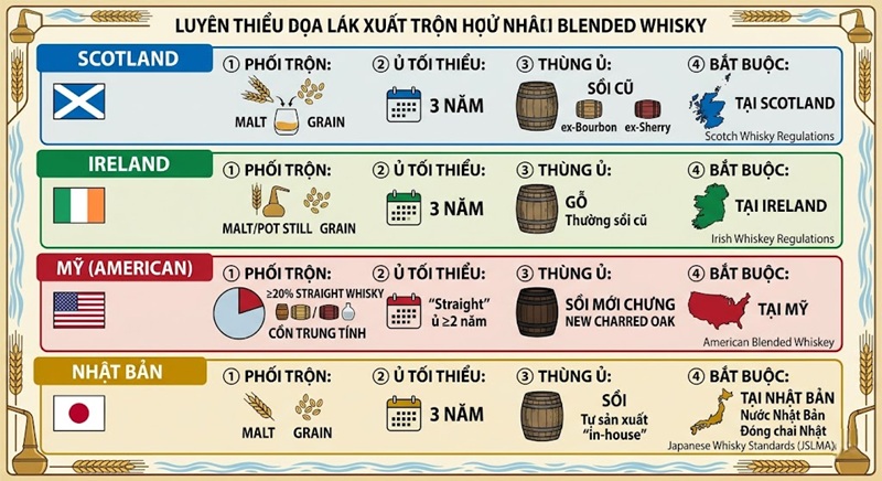 quy định sản xuất rượu blended whisky ở các quốc gia