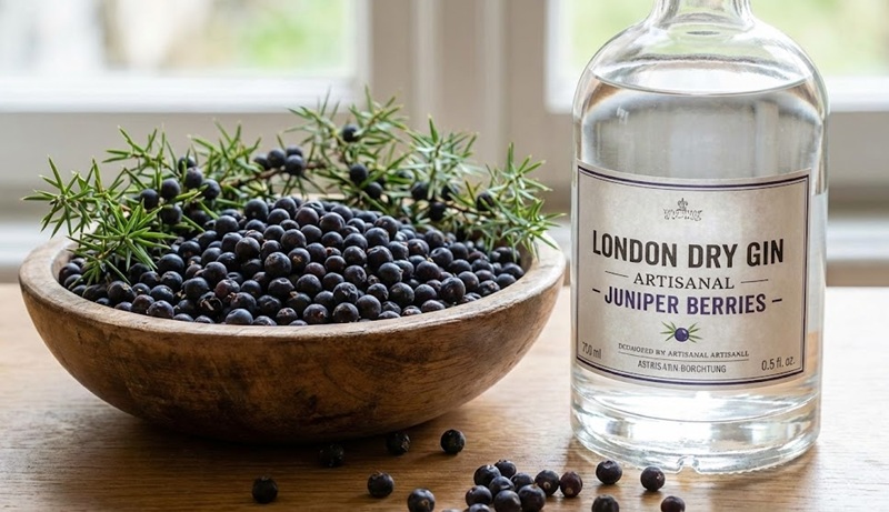 Rượu Gin và thành phần chính là quả bách xù (Juniper Berries)