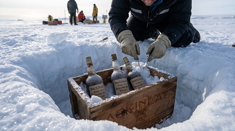 Hành trình giải cứu Whisky Shackleton dưới âm 30 độ C 2 rượu shackleton được tìm thấy dưới lớp băng nam cực