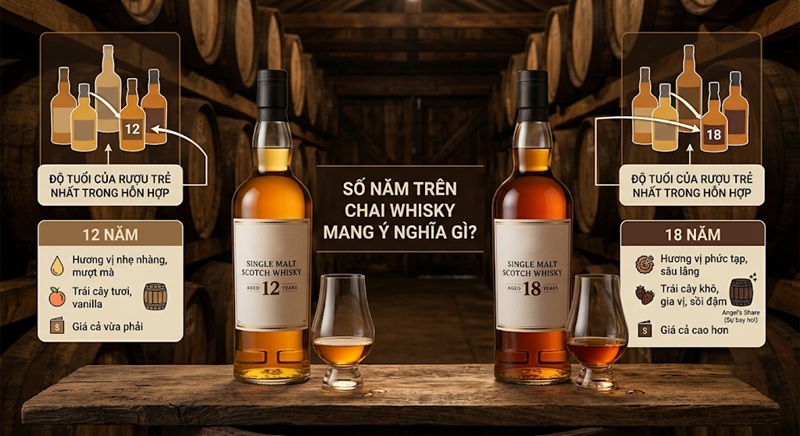 số năm trên chai rượu whisky mang ý nghĩa gì