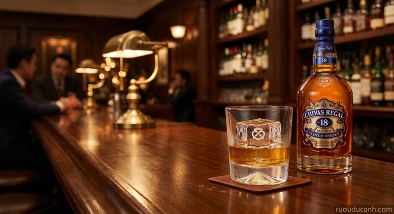 Sử dụng đá bi nhỏ sẽ phá hỏng hoàn toàn hương vị ly rượu Chivas