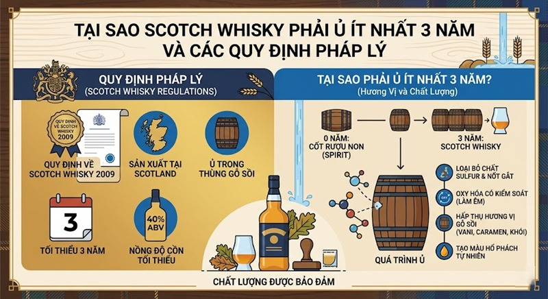 Tại sao Scotch whisky phải ủ ít nhất 3 năm trong thùng gỗ sồi 2 tại sao Scotch whisky phải ủ ít nhất 3 năm trong thùng gỗ sồi và quy định pháp lý