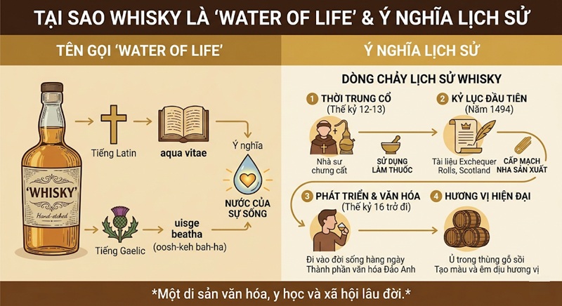 tại sao rượu Whisky được gọi là Water Of Life và ý nghĩa lịch sử