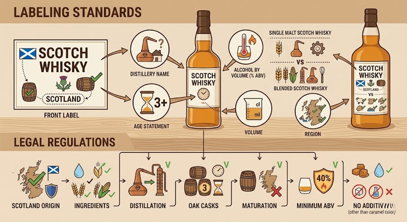 Tiêu chuẩn dán nhãn chai rượu Scotch whisky 2 tiêu chuẩn dán nhãn chai rượu scotch whisky và các quy định pháp lý