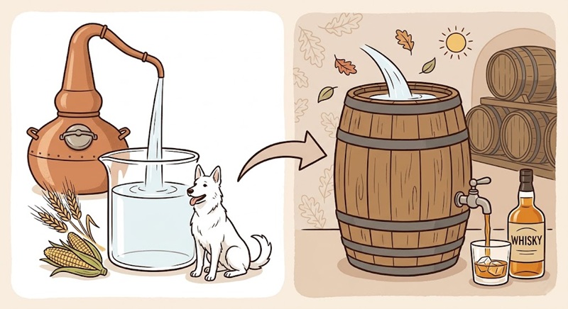 white dog có nghĩa là gì khi nói đến rượu Whisky